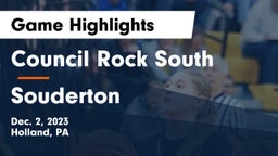 Council Rock South  vs Souderton  Game Highlights - Dec. 2, 2023