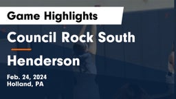 Council Rock South  vs Henderson  Game Highlights - Feb. 24, 2024