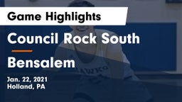 Council Rock South  vs Bensalem  Game Highlights - Jan. 22, 2021