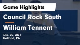 Council Rock South  vs William Tennent  Game Highlights - Jan. 25, 2021