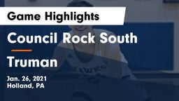 Council Rock South  vs Truman  Game Highlights - Jan. 26, 2021