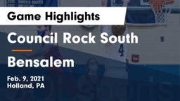 Council Rock South  vs Bensalem  Game Highlights - Feb. 9, 2021