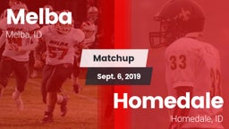 Matchup: Melba  vs. Homedale  2019