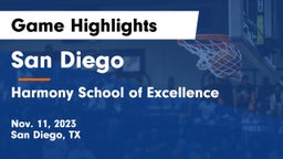 San Diego  vs Harmony School of Excellence Game Highlights - Nov. 11, 2023