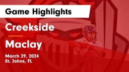 Creekside  vs Maclay  Game Highlights - March 29, 2024