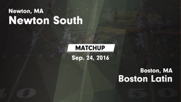 Matchup: Newton South High vs. Boston Latin  2016