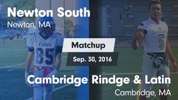 Matchup: Newton South High vs. Cambridge Rindge & Latin  2016