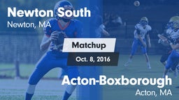 Matchup: Newton South High vs. Acton-Boxborough  2016