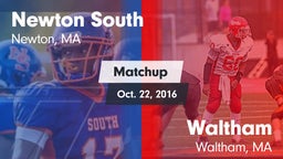Matchup: Newton South High vs. Waltham  2016