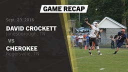 Recap: David Crockett  vs. Cherokee  2016
