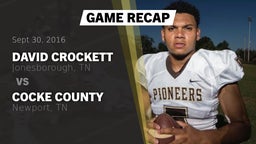 Recap: David Crockett  vs. Cocke County  2016