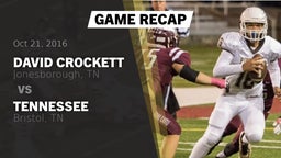 Recap: David Crockett  vs. Tennessee  2016