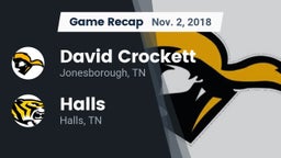 Recap: David Crockett  vs. Halls  2018