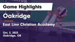 Oakridge  vs East Linn Christian Academy Game Highlights - Oct. 3, 2023