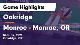 Oakridge  vs Monroe  - Monroe, OR Game Highlights - Sept. 12, 2023