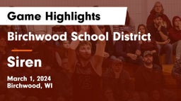 Birchwood School District vs Siren Game Highlights - March 1, 2024