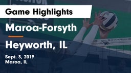 Maroa-Forsyth  vs Heyworth, IL Game Highlights - Sept. 3, 2019