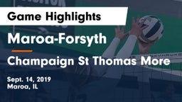 Maroa-Forsyth  vs Champaign St Thomas More  Game Highlights - Sept. 14, 2019