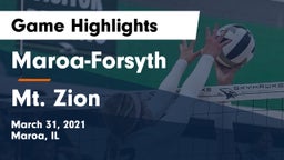 Maroa-Forsyth  vs Mt. Zion  Game Highlights - March 31, 2021