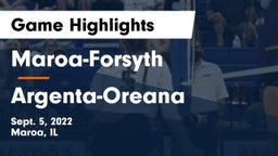 Maroa-Forsyth  vs Argenta-Oreana  Game Highlights - Sept. 5, 2022