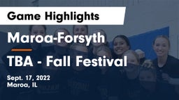Maroa-Forsyth  vs TBA - Fall Festival Game Highlights - Sept. 17, 2022
