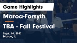 Maroa-Forsyth  vs TBA - Fall Festival Game Highlights - Sept. 16, 2022