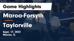 Maroa-Forsyth  vs Taylorville  Game Highlights - Sept. 17, 2022