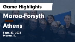 Maroa-Forsyth  vs Athens  Game Highlights - Sept. 27, 2022