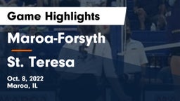Maroa-Forsyth  vs St. Teresa  Game Highlights - Oct. 8, 2022