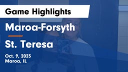 Maroa-Forsyth  vs St. Teresa  Game Highlights - Oct. 9, 2023
