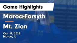 Maroa-Forsyth  vs Mt. Zion  Game Highlights - Oct. 19, 2023