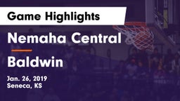 Nemaha Central  vs Baldwin Game Highlights - Jan. 26, 2019