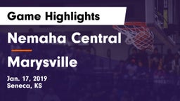 Nemaha Central  vs Marysville  Game Highlights - Jan. 17, 2019