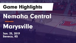 Nemaha Central  vs Marysville  Game Highlights - Jan. 25, 2019