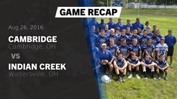 Recap: Cambridge  vs. Indian Creek  2016