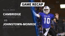 Recap: Cambridge  vs. Johnstown-Monroe  2016