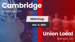 Matchup: Cambridge vs. Union Local  2019