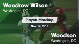 Matchup: Wilson  vs. Woodson  2016