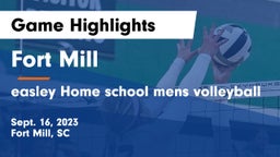 Fort Mill  vs easley Home school mens volleyball Game Highlights - Sept. 16, 2023