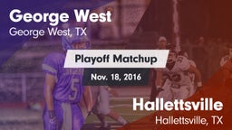 Matchup: George West vs. Hallettsville  2016