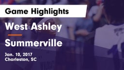 West Ashley  vs Summerville  Game Highlights - Jan. 10, 2017