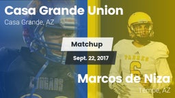 Matchup: Casa Grande Union vs. Marcos de Niza  2017