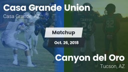 Matchup: Casa Grande Union vs. Canyon del Oro  2018