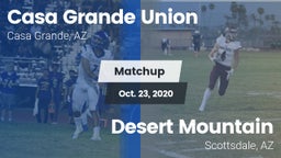 Matchup: Casa Grande Union vs. Desert Mountain  2020