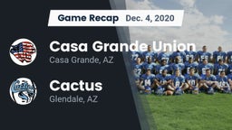 Recap: Casa Grande Union  vs. Cactus  2020