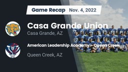 Recap: Casa Grande Union  vs. American Leadership Academy - Queen Creek 2022