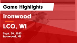 Ironwood  vs LCO, WI Game Highlights - Sept. 30, 2023