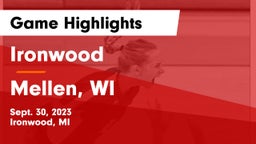 Ironwood  vs Mellen, WI Game Highlights - Sept. 30, 2023