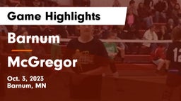 Barnum  vs McGregor  Game Highlights - Oct. 3, 2023