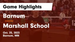 Barnum  vs Marshall School Game Highlights - Oct. 25, 2023